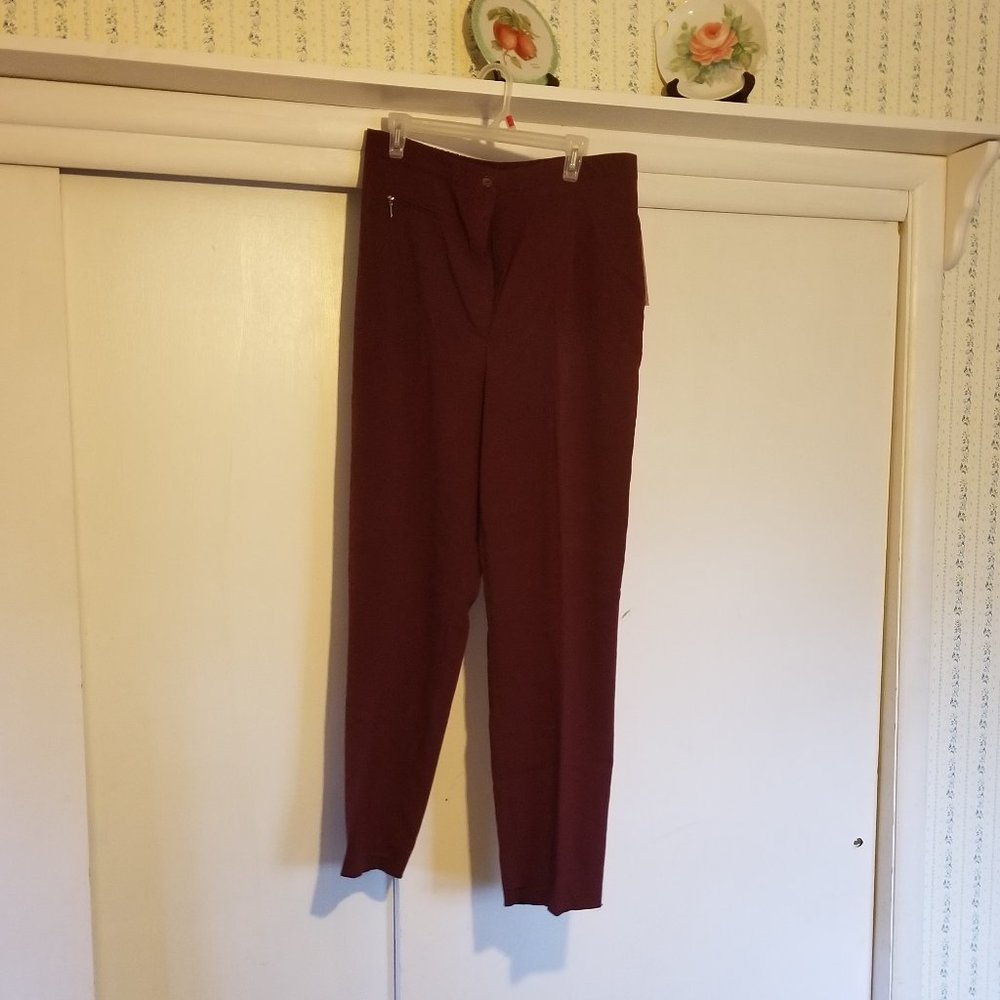 Maroon Dress Pant with back Elastic Waistband by Napa Valley
